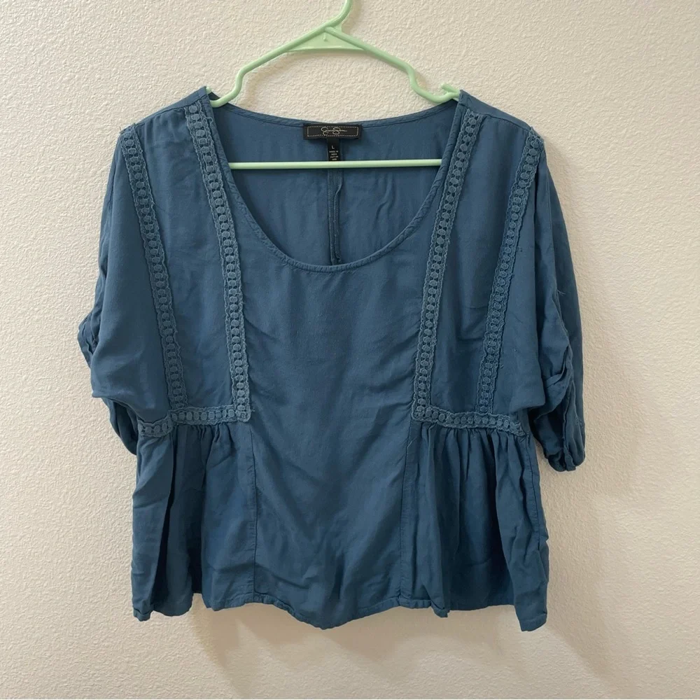 Jessica Simpson blouse blue large - Picture 1 of 3